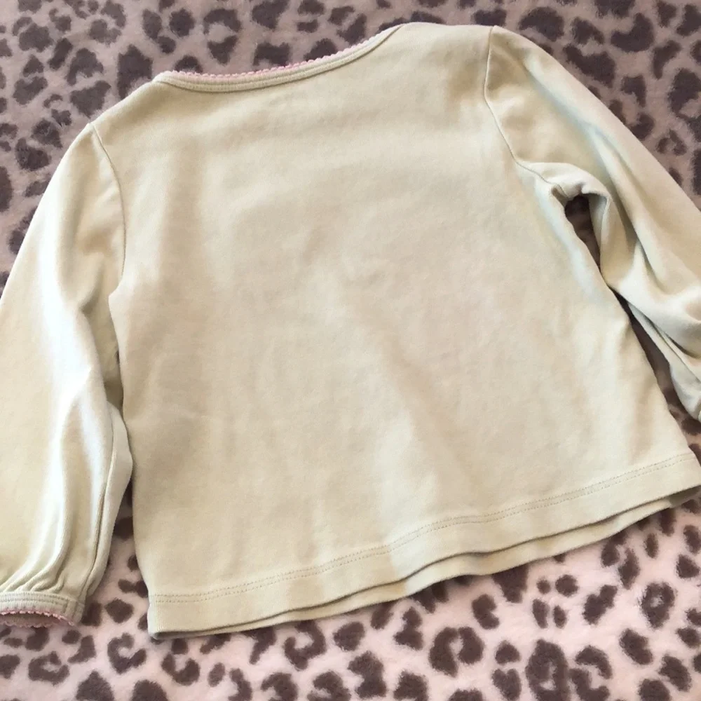 2008 Gymboree Light Green Cat Graphic Long Sleeve Top Size 2T